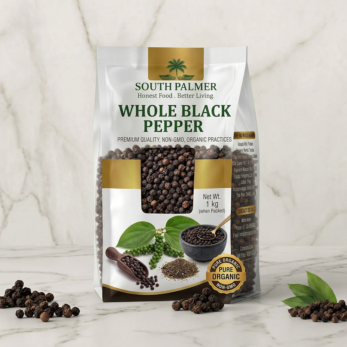 South Palmer Whole Black Pepper 1 kg pack