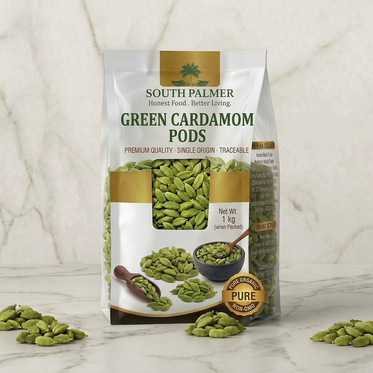 South Palmer Green Cardamom Pods 1 kg pack