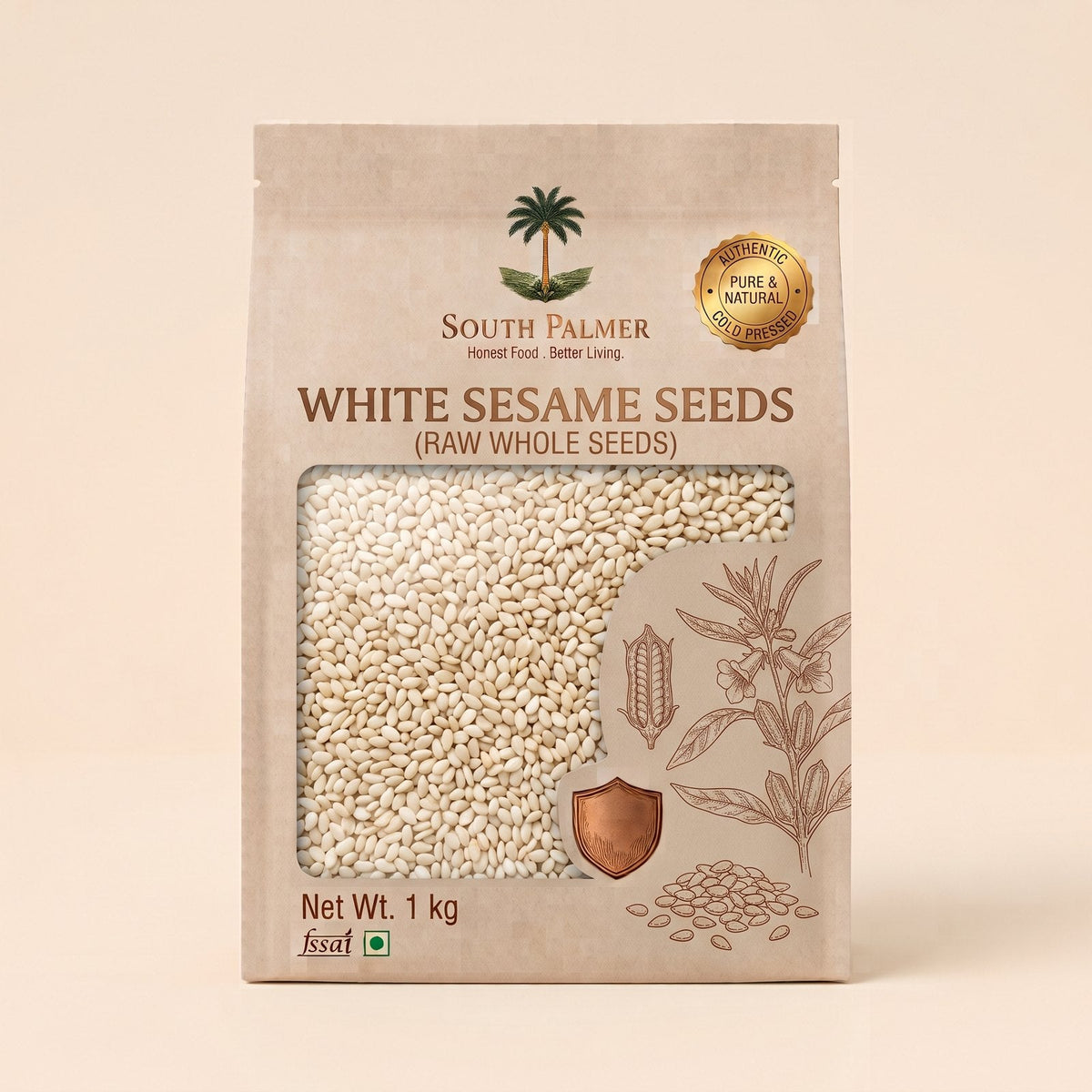 South Palmer White Sesame Seeds 1 kg pack